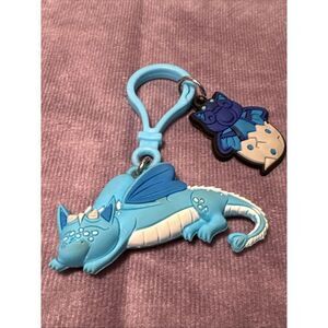 Cute Dragon Keychain Charm Blue Fantasy Bag Accessory with Bonus Character